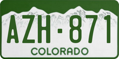 CO license plate AZH871