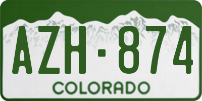 CO license plate AZH874