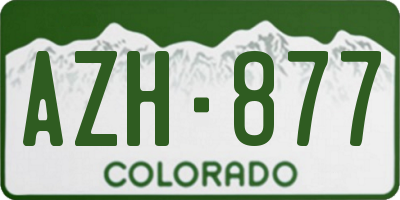 CO license plate AZH877