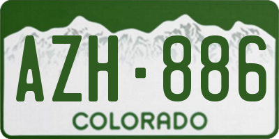 CO license plate AZH886