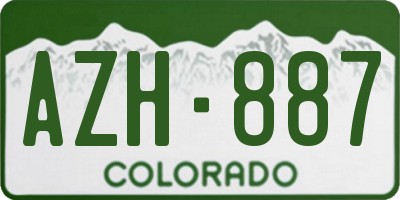CO license plate AZH887