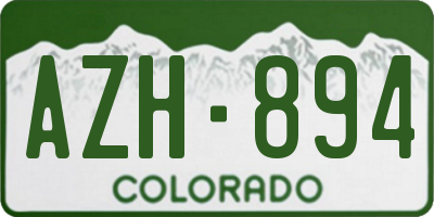 CO license plate AZH894