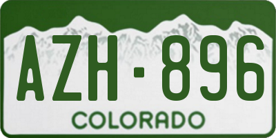 CO license plate AZH896