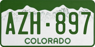 CO license plate AZH897