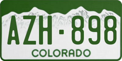CO license plate AZH898