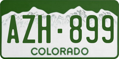 CO license plate AZH899