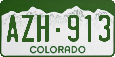 CO license plate AZH913