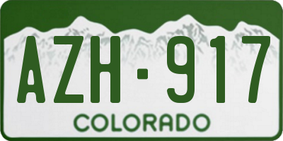 CO license plate AZH917