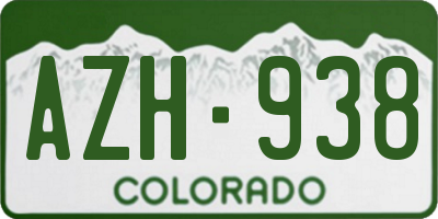 CO license plate AZH938