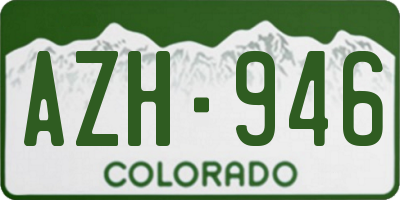 CO license plate AZH946