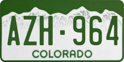 CO license plate AZH964