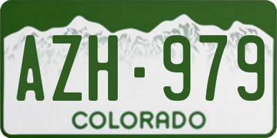 CO license plate AZH979