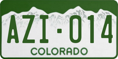 CO license plate AZI014