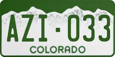 CO license plate AZI033