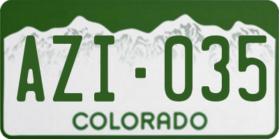 CO license plate AZI035