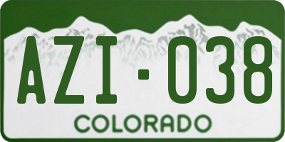 CO license plate AZI038
