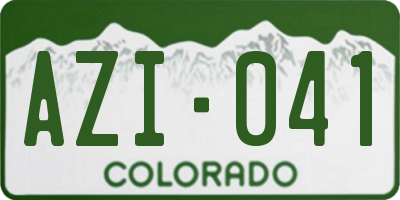 CO license plate AZI041