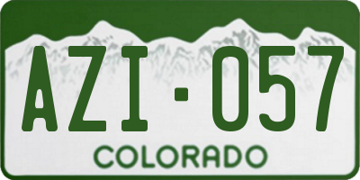CO license plate AZI057