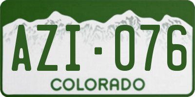 CO license plate AZI076