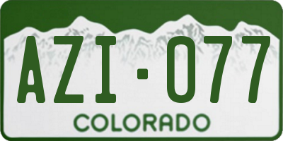 CO license plate AZI077