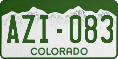 CO license plate AZI083