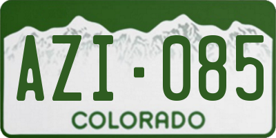 CO license plate AZI085