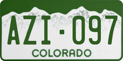 CO license plate AZI097