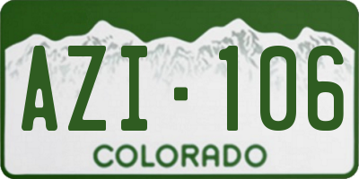 CO license plate AZI106