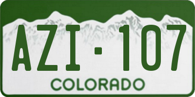 CO license plate AZI107