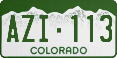 CO license plate AZI113