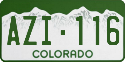 CO license plate AZI116