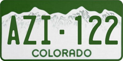 CO license plate AZI122