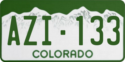 CO license plate AZI133
