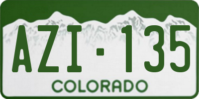CO license plate AZI135