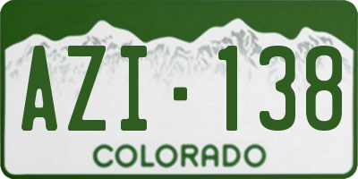 CO license plate AZI138