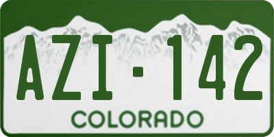 CO license plate AZI142