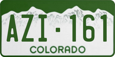 CO license plate AZI161