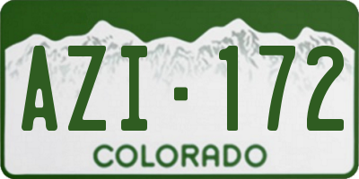 CO license plate AZI172
