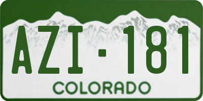 CO license plate AZI181