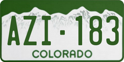 CO license plate AZI183