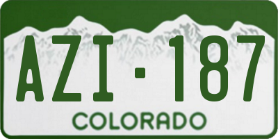 CO license plate AZI187