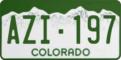 CO license plate AZI197