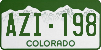 CO license plate AZI198