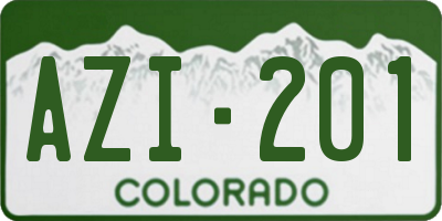 CO license plate AZI201