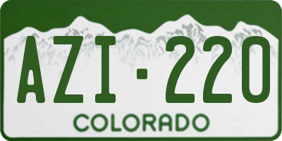 CO license plate AZI220