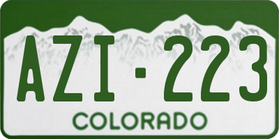 CO license plate AZI223