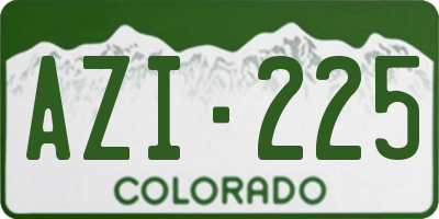 CO license plate AZI225