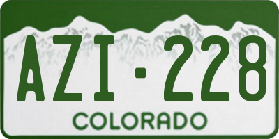 CO license plate AZI228