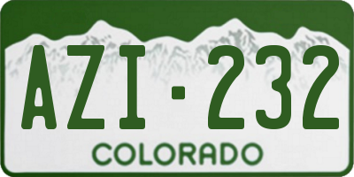 CO license plate AZI232
