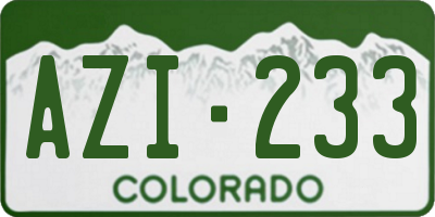 CO license plate AZI233